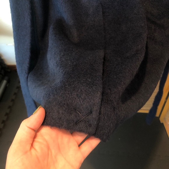 Topshop Manhattan Coat - Tailored, Belted, Double Breasted in Navy 2P - Picture 11 of 16